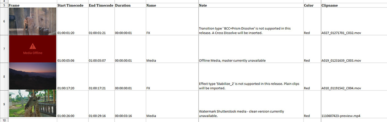 ReMark X conform report xlsx example